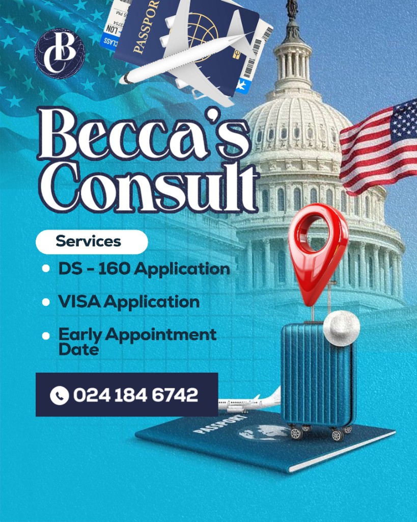 Becca's Consult travel and visa services promotional flyer